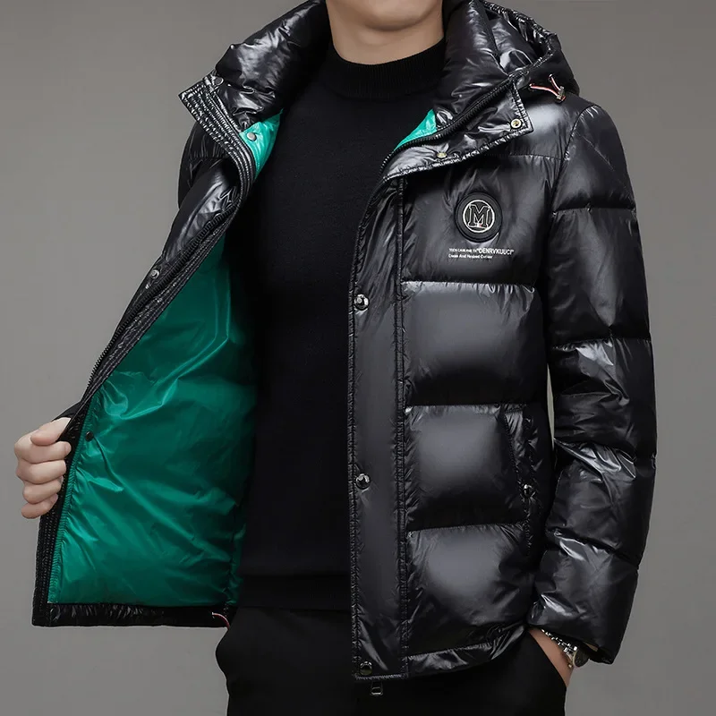 Goods high-end tide brand winter thick down jacket men 90 white duck down cold-proof waterproof leisure hooded down jacket