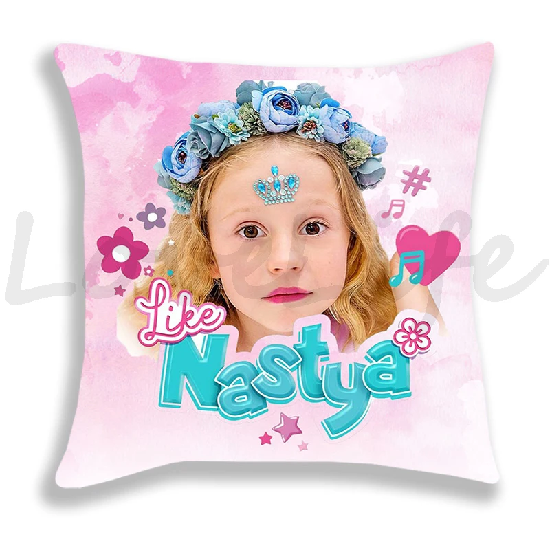 Cute Like Nastya Pillow Case Girls Pillowcase Sofa Bedroom Cushion Covers Home Decoration Kids Lovely Gifts 45*45cm Pillow Cover