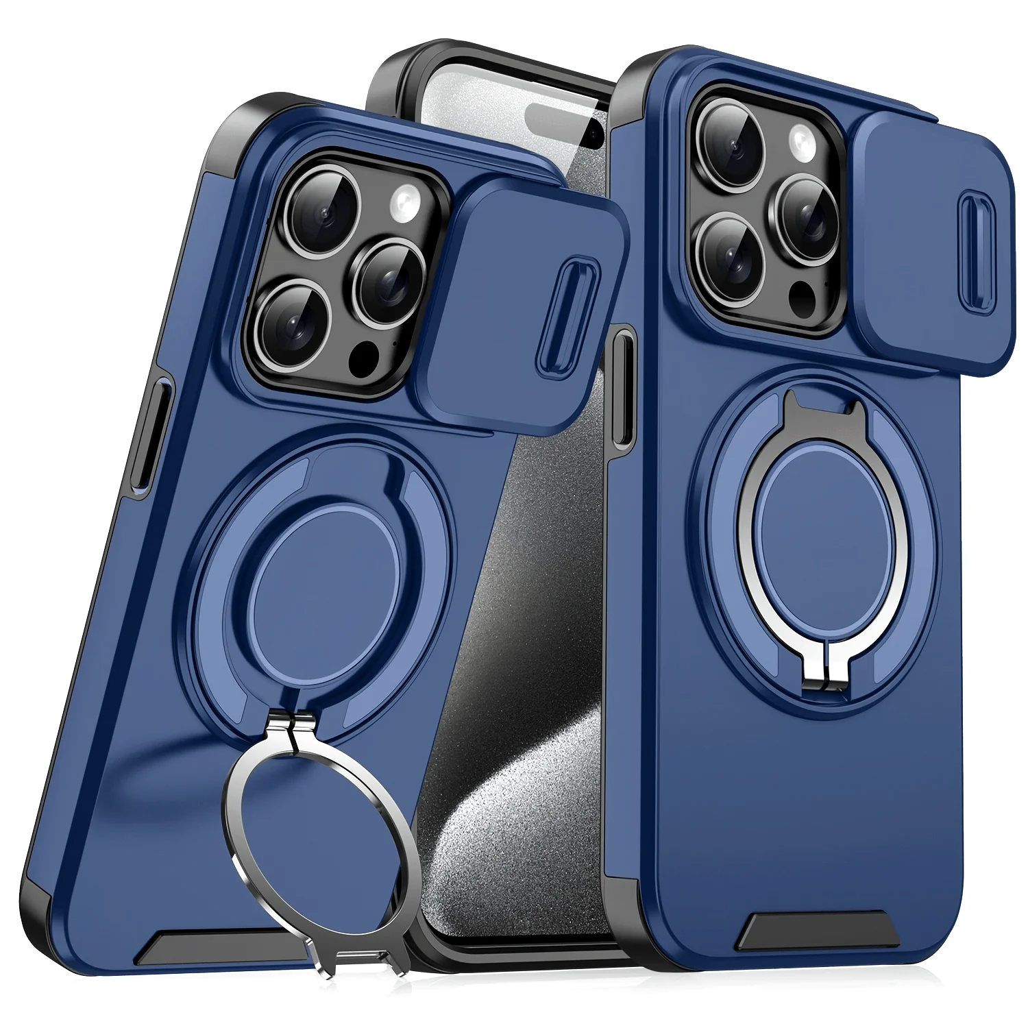 Heavy-duty Rugged Magnetic Stand Case For iPhone 18，17 ，16，15，14，13，12  Pro Max Plus Slide Camera Protect For Magsafe Cover - view 4