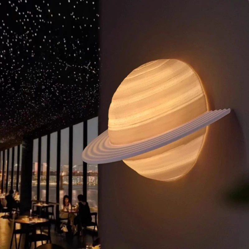Creative Planet Wall Lamp Saturn Ceiling Lights Corridor Dining Room Bedside Starry Sky Decor Wall Light Indoor Lighting Fixture