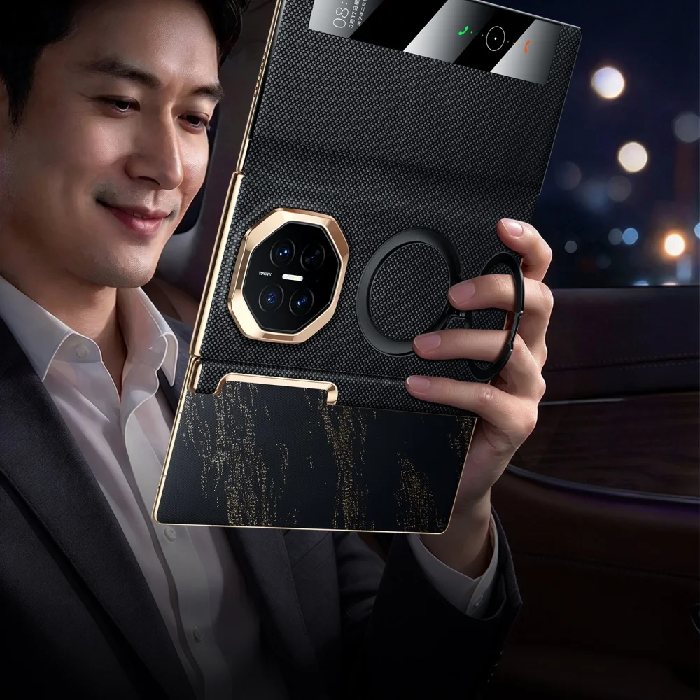 Genuine Cowhide Leather Magnetic Flip Case for Huawei Mate XT2 XT Business Cover