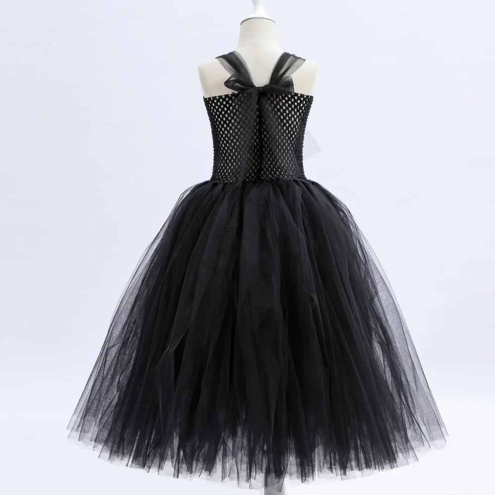 Dunkles Gothic-Cosplay-Kleid für Mädchen, Kinder-Halloween-Kostüm mit Hörnern und Flügeln, Accessoires für Party, Bühnenauftritt, Verkleidung – Detail 10