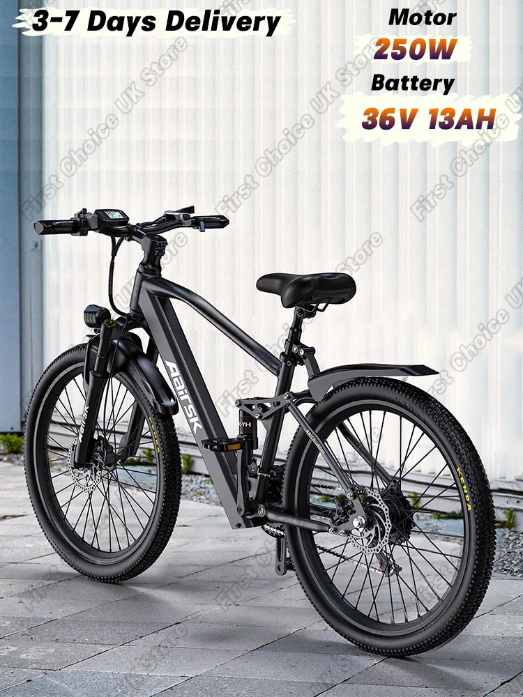 AliExpress Aairsk GT900 Adult Mountain Ebike 250W Motor 36V 13Ah Battery Urban Electric Bicycle 26*1.95" Tire Dual Suspension Electric Bike