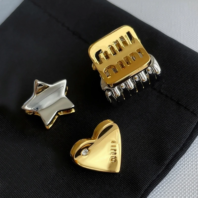 Jepit Rambut Mini Jepit Rambut Bentuk Hati Bintang Persegi Halus untuk Dropship Rambut Samping Remaja