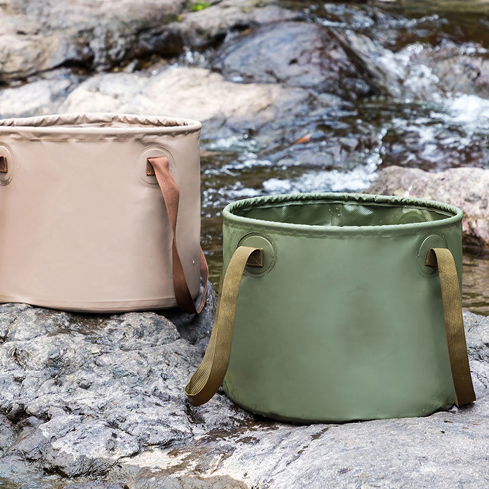 

Folding Water Bucket Portable Wash Basin For Camping Lightweight Pvc Collapsible Bucket With Handles Space Saving Outdoor