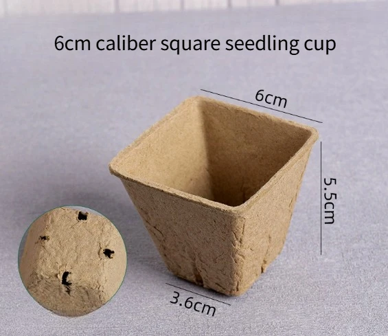 60pcs 6cm Plant Grow Bags For Home Garden Accessories Plant Pots Nursery Cups Garden Tray Biodegradable Paper Pulp Peat Pots