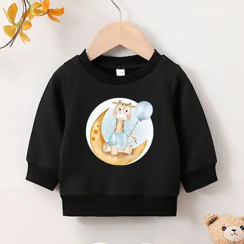 귀여운 곰 패턴 풀오버 코튼 후드티, 만화 프린트 아기 긴팔 상의, 어린이 캐주얼 스웻셔츠, 패션 Best5 8 귀여운 만화 캐주얼 프린트 후드티, 나이 든 소녀용, 가을 및 겨울, 신상