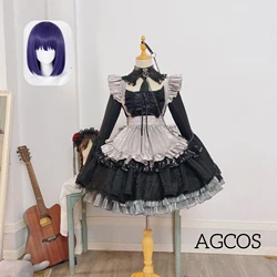 AGCOS Custom Size Kitagawa Marin Cosplay Costume Girl Christmas Lovely Maid Dress Uniforms Sets Wig Kitagawa Marin Cosplay