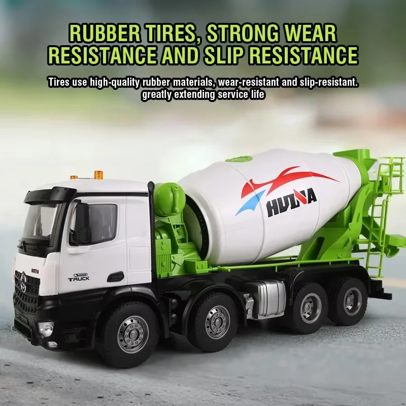 Rc Concrete Cement Mixer Truck 1/14 12ch Remote Control Engineering Vehicle Toy With Light Collectible Model Hobbyist Gift