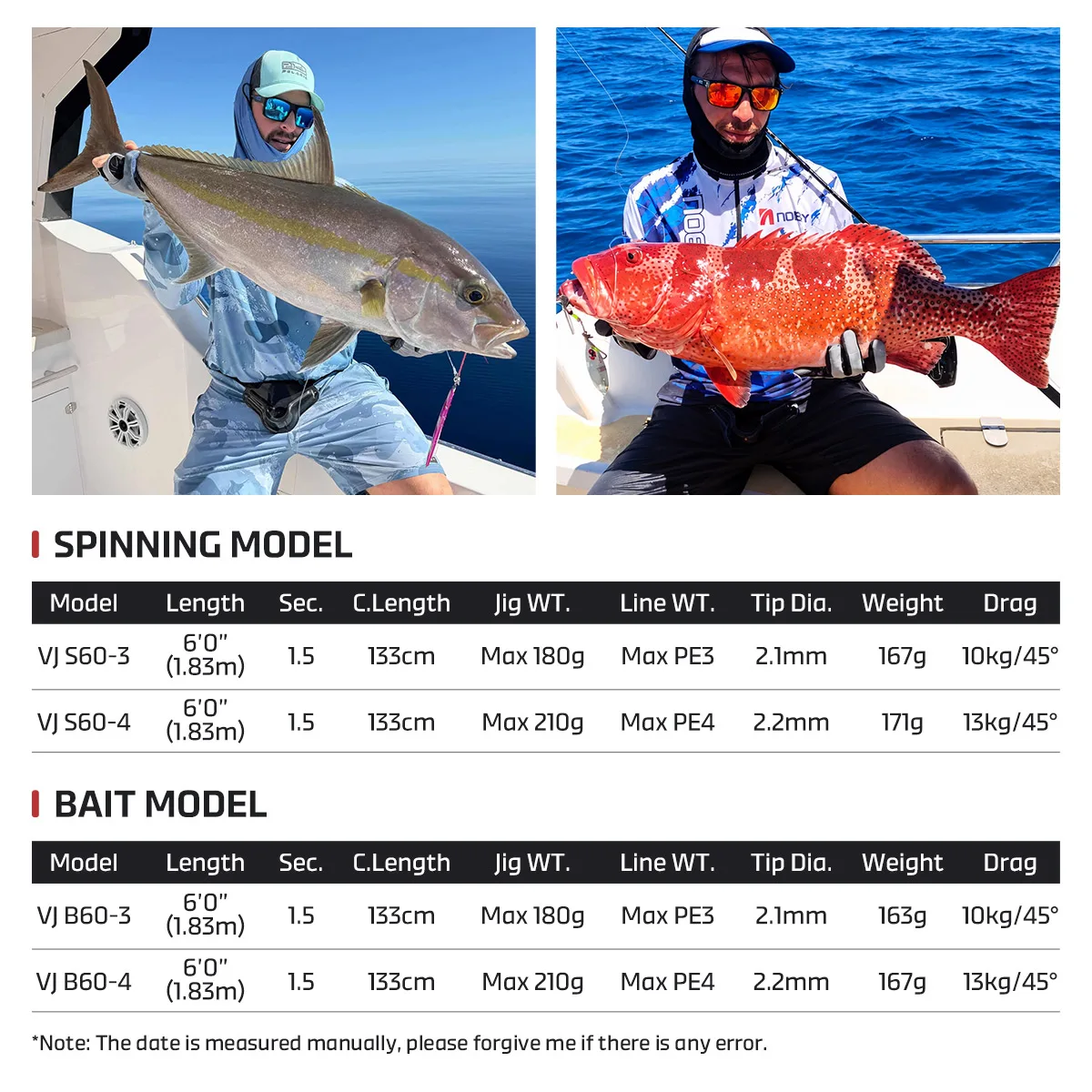 NOEBY VOYAGER Offshore Jigging Rod 1.83m Fuji Torayca Carbon