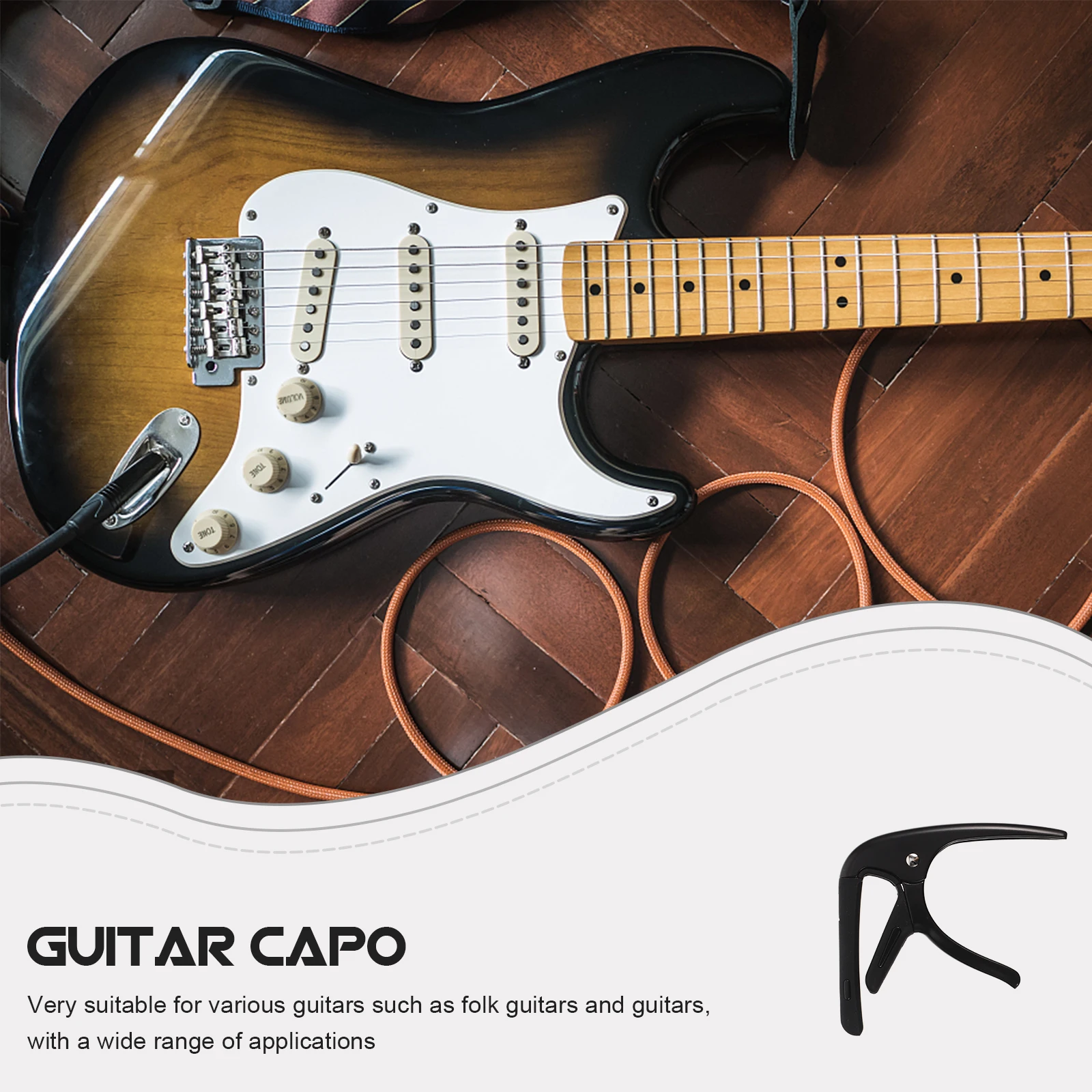 

Guitar Capo Picks Clamp Clip White Multi function Instrument Accessory Tone Modified Guitar Supply Metal Silicone