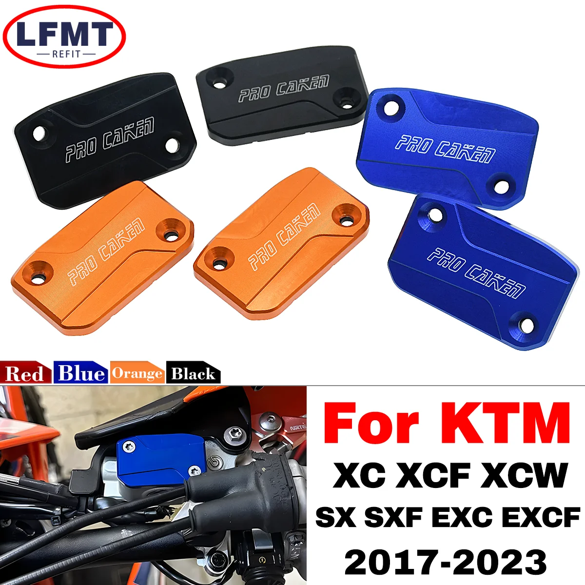 For KTM EXC EXCF XC XCW XCF SX SXF TPI Six Days 125-500 Motorcycle CNC Front Brake Clutch Fluid Reservoir Cover Cap 2017-2023