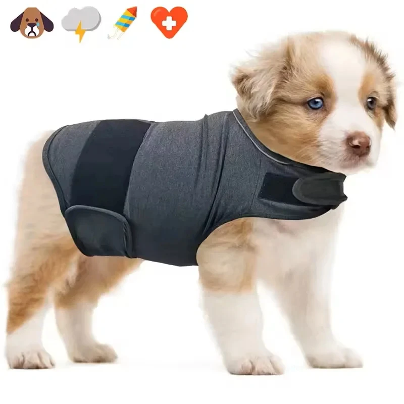 Dog Anxiety Vest Calming Wrap Pet Thunder Jacket Stress Relief Breathable Dog Clothes with Reflective Strip