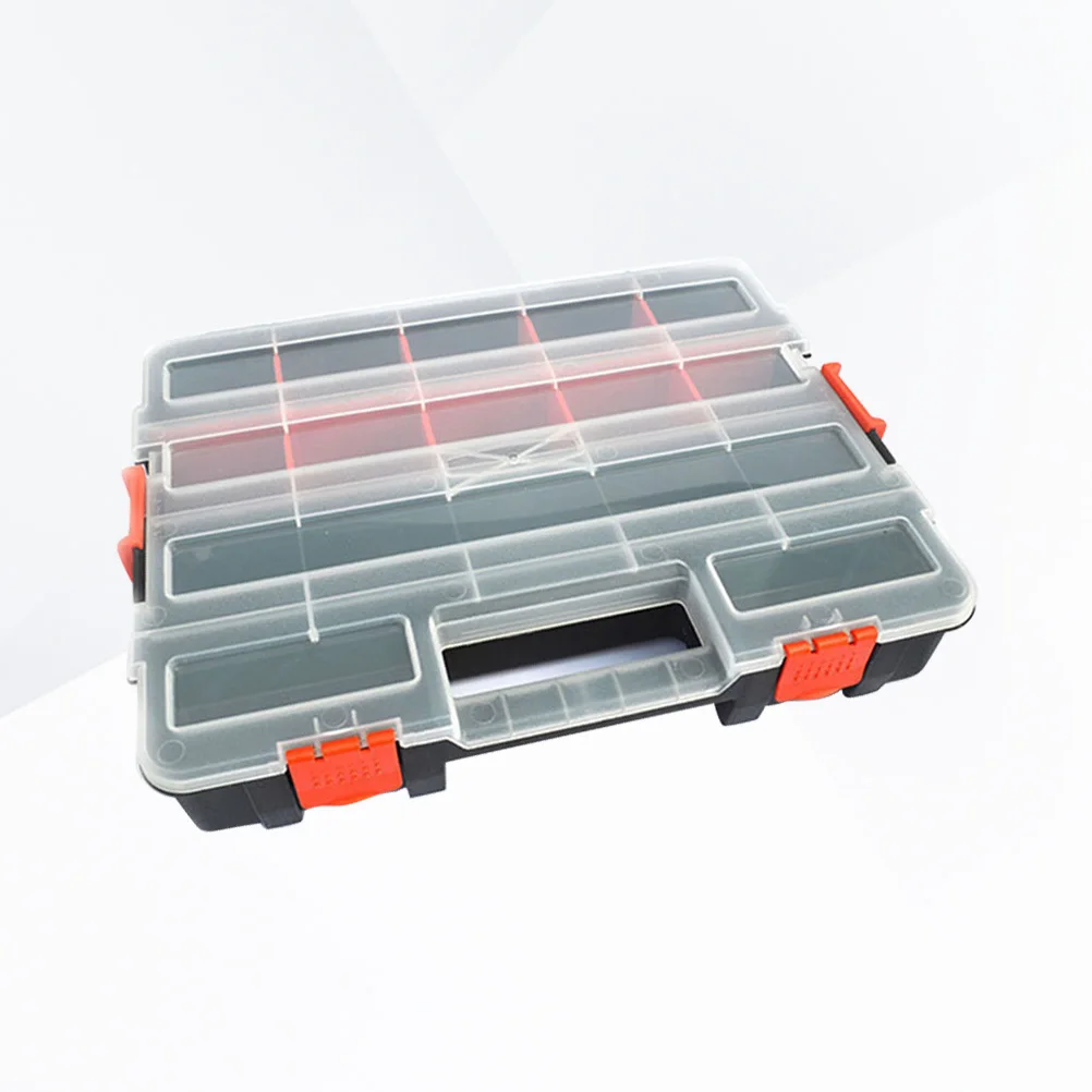 

Screw Storage Box With Removable Dividers Heavy Duty Latch Ergonomic Handle Plastic Component Case For Tool Organization