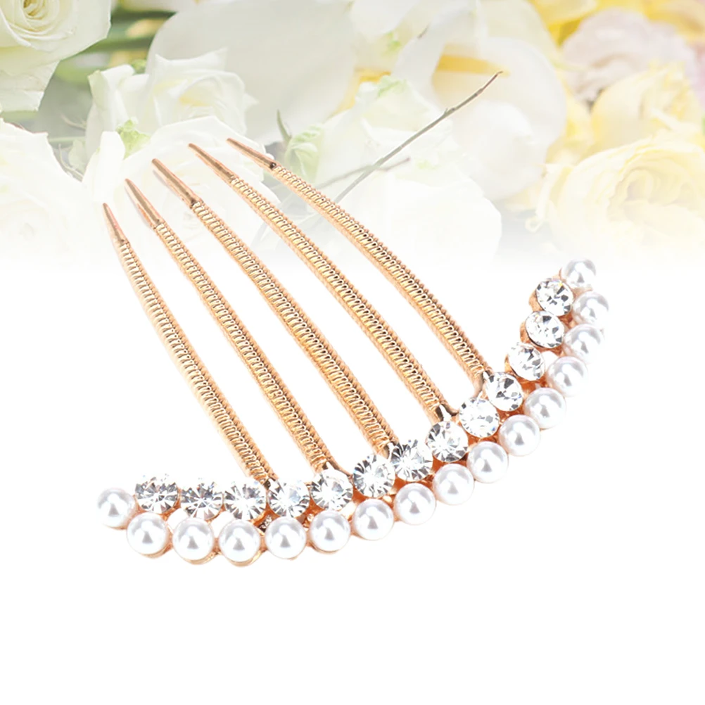 

Pearl Rhinestone Hair Comb Bridal Hairpin Elegant Pearl Combs Wedding Accessories Bridesmaid Party Decorations