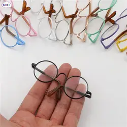 1/2/5 pçs óculos redondos bonecas moda retro eyewear para 1/6 ou 1/12 bjd bonecas óculos para mini brinquedo óculos boneca acessórios