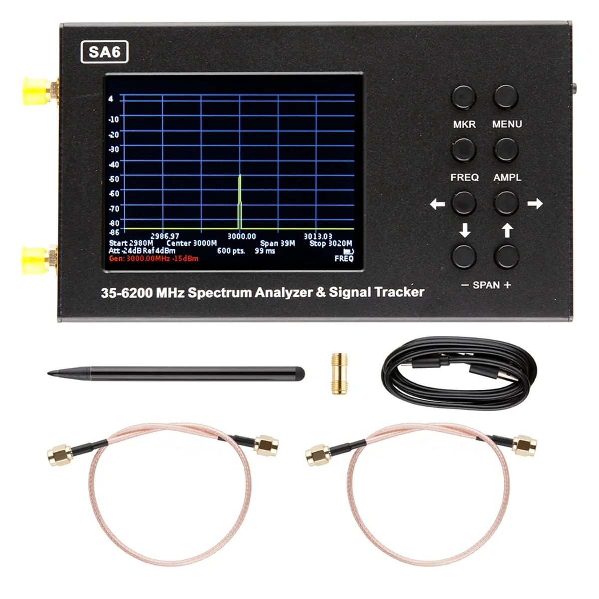 

AT42 SA6 6GHz Spectrum Analyzer Portable 35-6200MHz Wireless Signal Generator Wi-Fi 2G 3G 4G LTE CDMA DCS GSM GPRS GLONASS