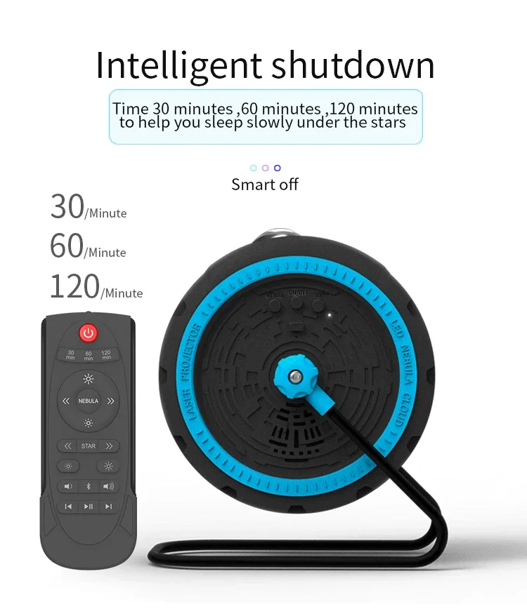 Proyektor Lampu Bintang Cahaya Bulan Untuk Nebula LED Speaker Hitam Langit Holografik Proyektor Langit Senja