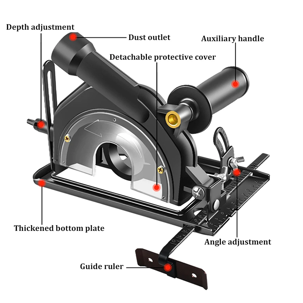 100~125 Angle Grinder Bracket Depth Adjustable Cutting Machine Converter Woodworking Table Cutting Base