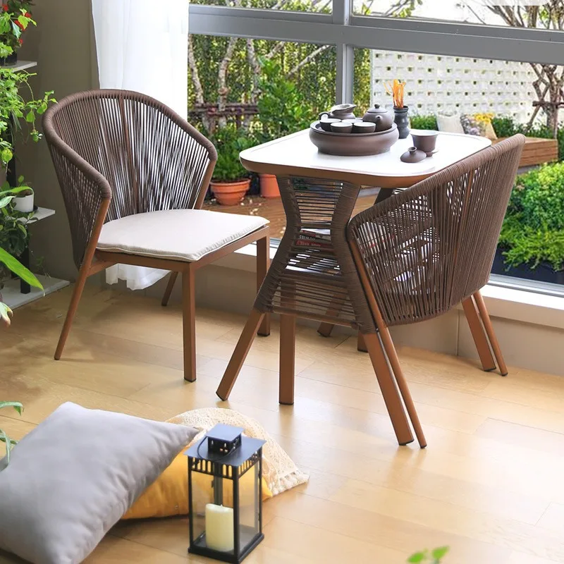 Tea table rattan chair three-piece leisure tea  chair combination rattan reading  balcony one  and tw
