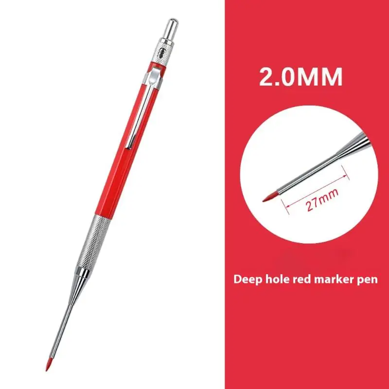 

(YY)1Pc NEW Deep Hole Metal 2.0mm Woodworking Mechanical Pencil Or 8Pcs 2.0mm 2B Replaceable Lead Marking Pencil For Woodworking