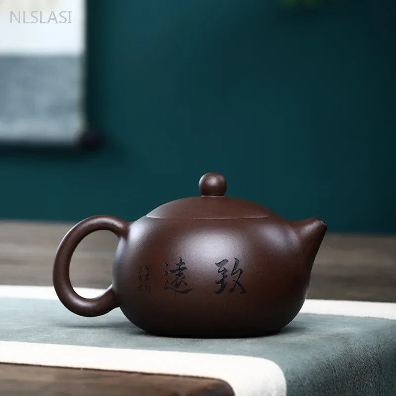 350ml Antique Yixing Purple Clay Tea Pot Ball Hole Filter Xishi Kettle Custom Zisha Tea Infuser Chinese Handmade Teaware