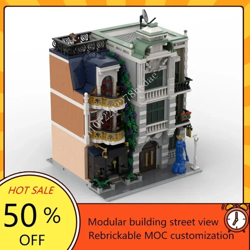 4054PCS Classicist Tenement Modular MOC Creative Street View Model DIY Education Assembly Toy Custom Puzzle 19th Century