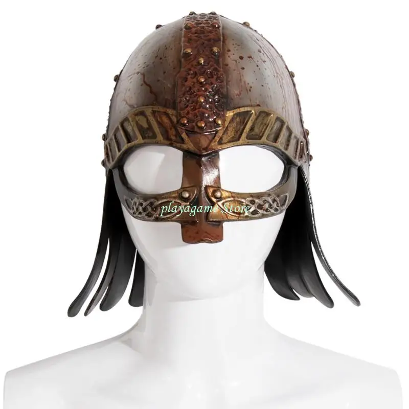 Y88A فرسان الهيكل الصليبية درع خوذة الهالوين زي نصف قناع الوجه