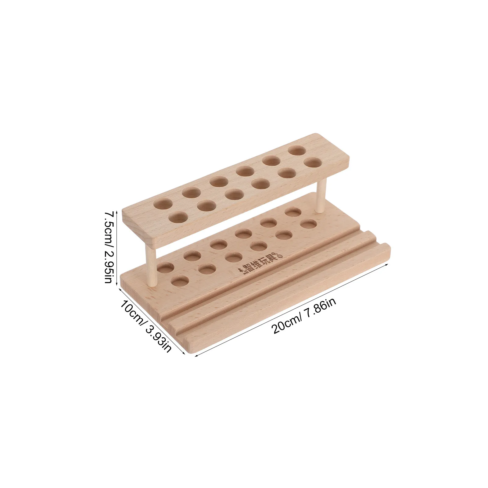 Rustic Wooden Pen Holder Organizer 12 Slot Makeup Brush Dryer with Integrated Phone Stand Desk Vanity Storage Natural Wood - view 4