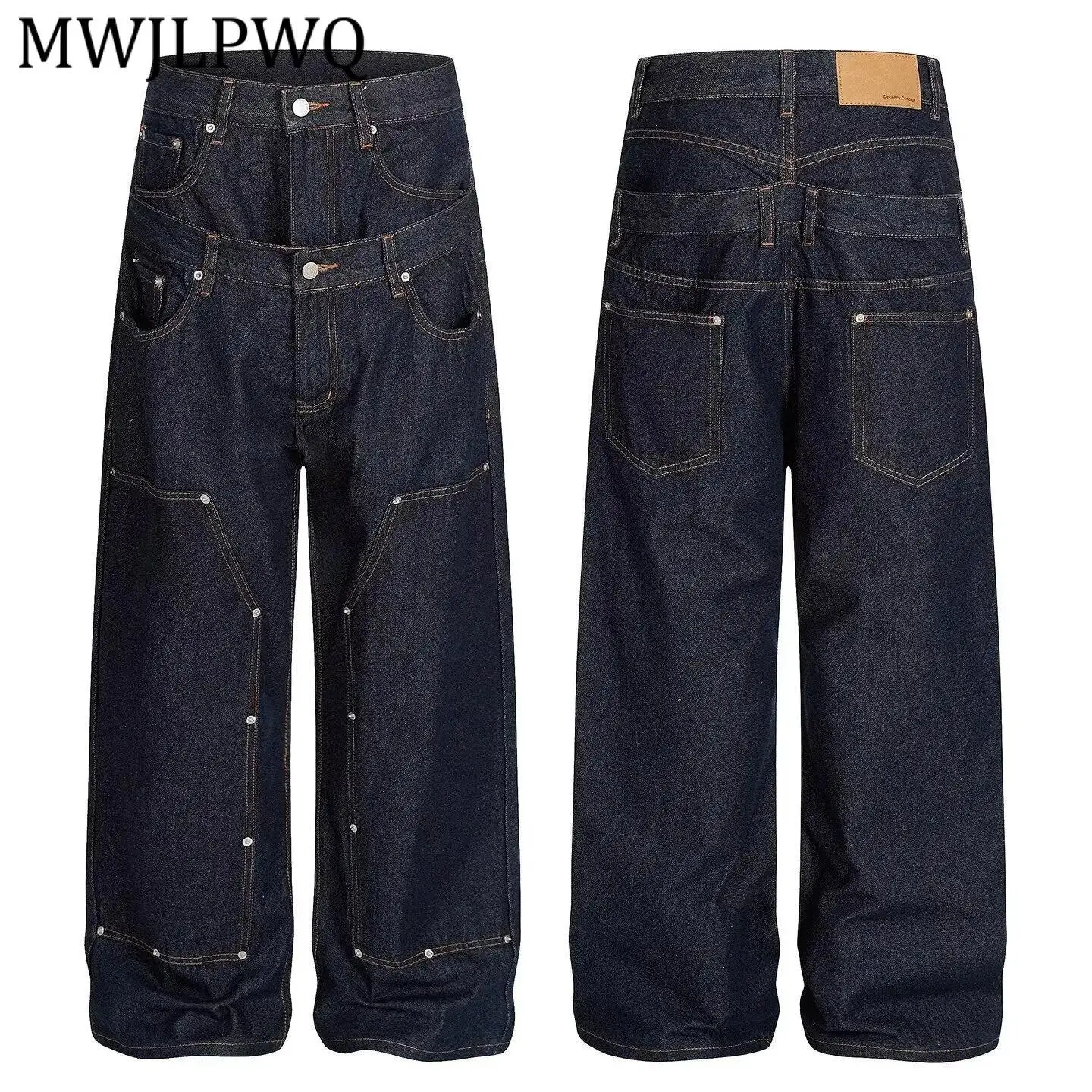 

MWJLPWQ Ins-Style Vibe Japanese-Style Jeans Men's Streetwear Trendy Spring Autumn Versatile New Casual Simple Trousers 14868