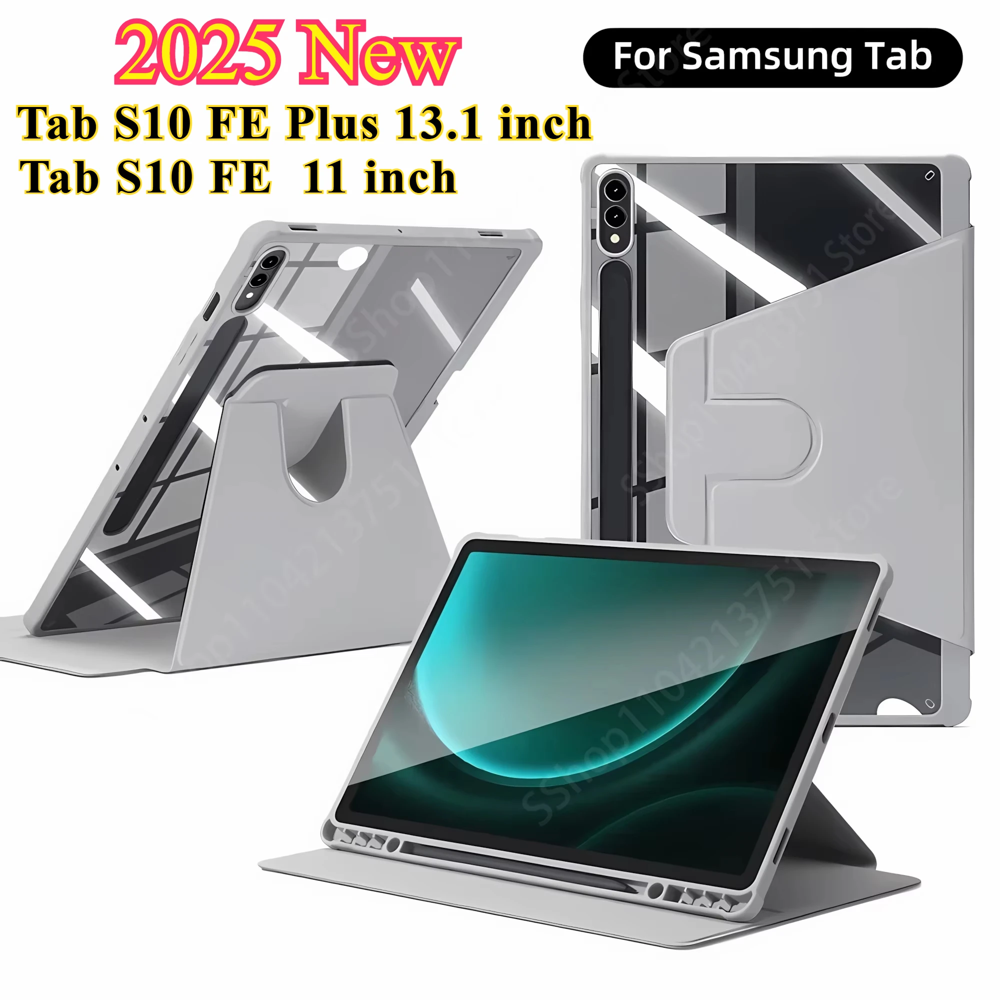 

Pop 2025 New Tab S10 FE+ Flip Tablet Case For Samsung Galaxy S10 FE Plus 13.1inch Shockproof Cover For S10FE 11 " 360°Rotating C