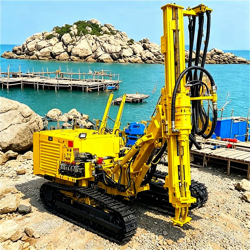 Portable DTH Truck Rig Air Powered Percussion Drill Unit Adjustable Drilling Angle Slope Support Soil Nailing Hydropower Station