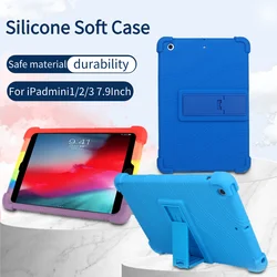 For Apple iPad mini 1 2 3 Funda Stand Silicon Cover iPad mini1 mini2 MINI3 Safe ShockProof Tablet Protective Sleeve Soft