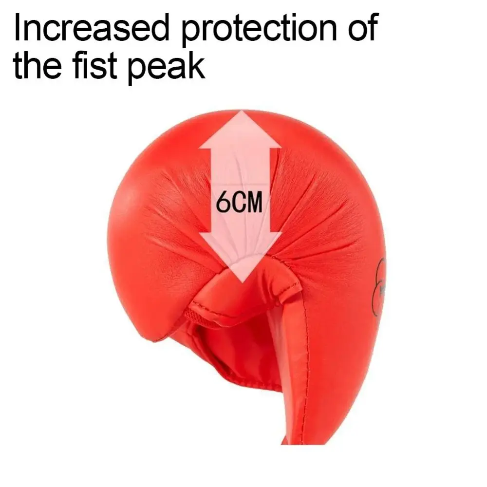 

Half Finger Karate Gloves Thumb Protection Practice Training Boxing Gloves PU Leather Red Blue Karate Hand Guard Martial Arts