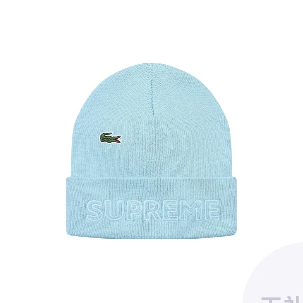 Supreme x LACOSTE Beanies Unisex Light Blue/Green FW19BN1