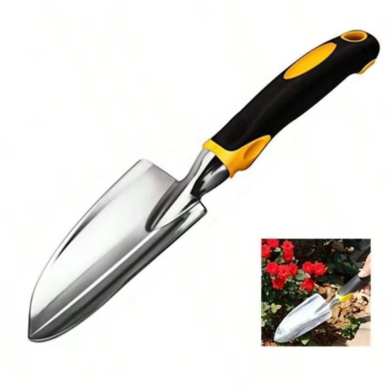 1PC/2PCS aluminum alloy Gardening Shovel With Rubber Anti Slip Handle for Planting Excavating Weeding and Gardening Tools