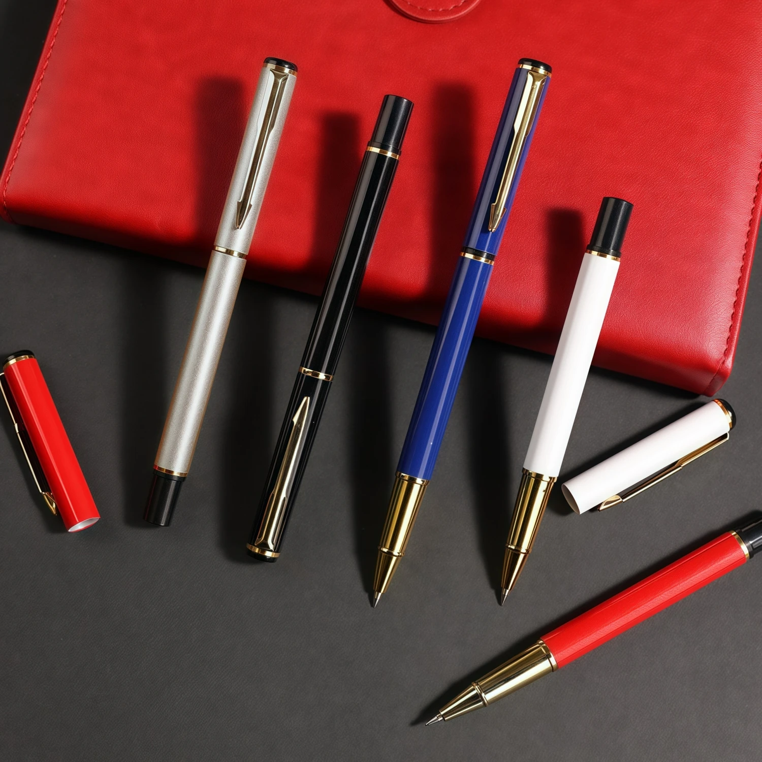 

Металлические ручки премиум-класса из 5 штук — черные чернила 0,5 мм, плавное письмо и долговечность — идеальный подарок для бизнеса