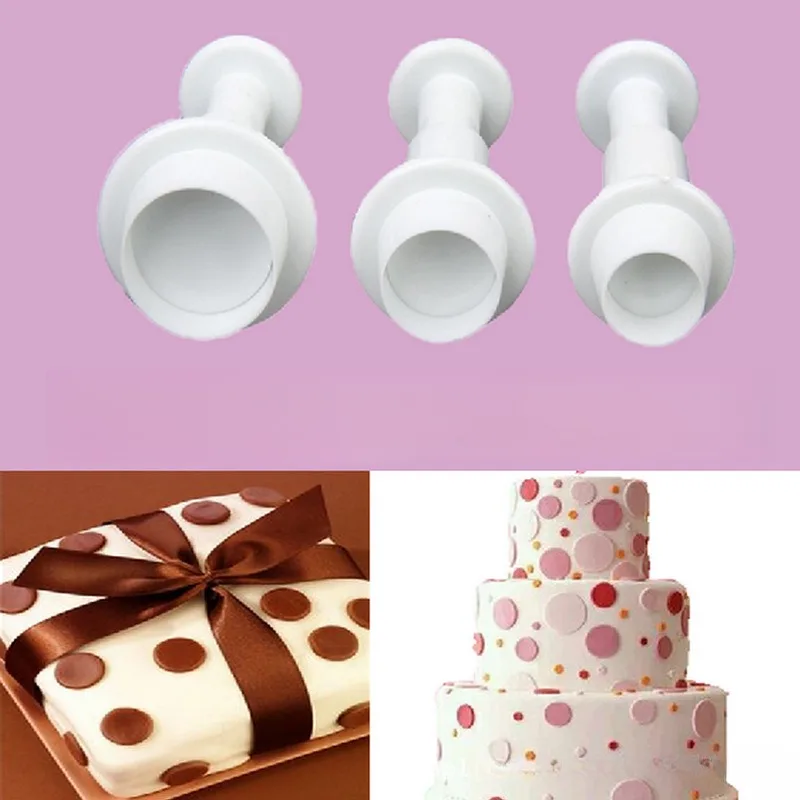 3Pcs Circular Press Cookie Molds Kitchen Baking Geometric Cake Decoration Tools Chocolate Candy Cutting Printing Moulds Supplies
