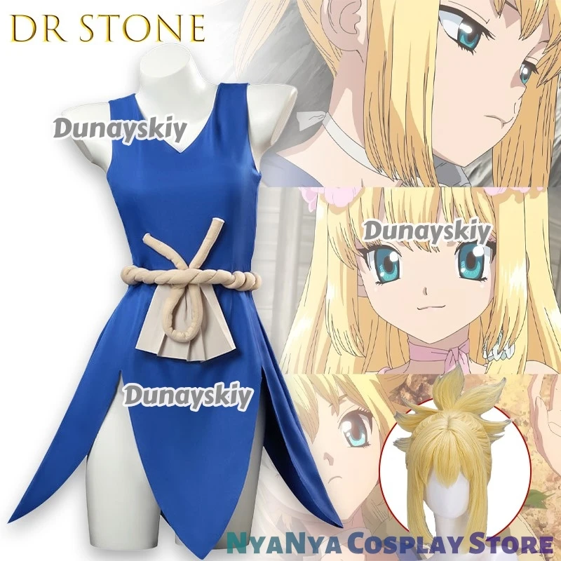 

‌ ‌ ‌ ‌ ‌ DrAnime Stone Kohaku Платья для косплея Янтарный парик Аксессуары Хэллоуин Карнавал Сцена органов로윈 코스 России Disfraz Mujer Halloween Cos