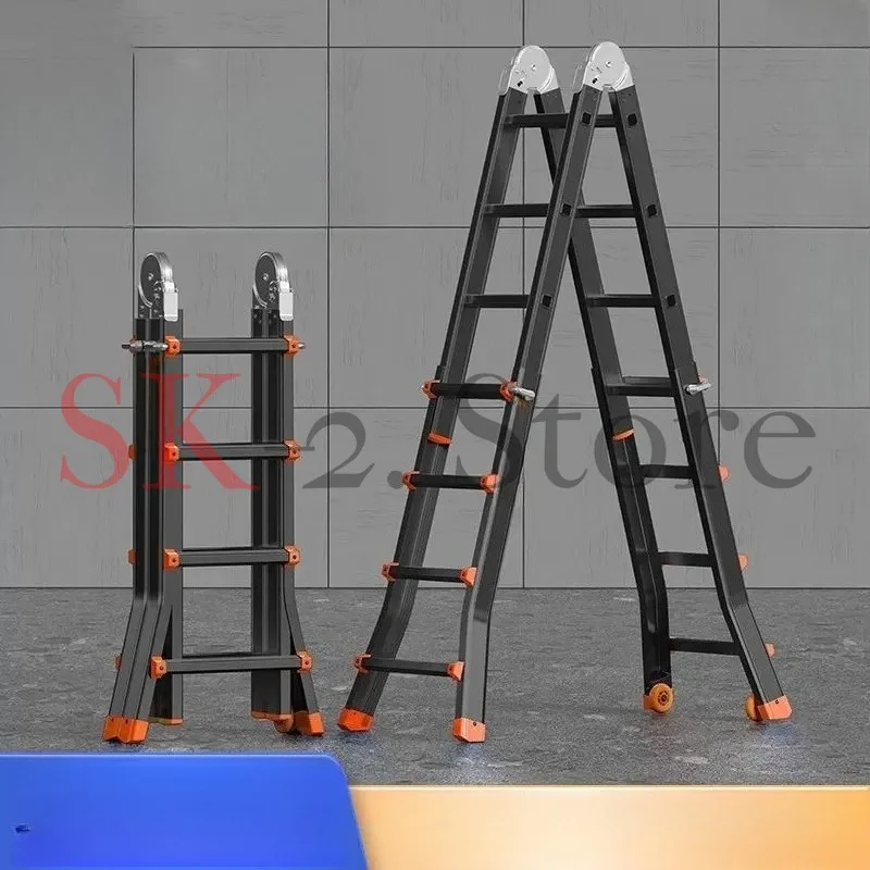 Premium Folding Ladders Multifunctional Retractable Ladders Folding Herringbone Ladders Portable Lifting Folding Works Thickened