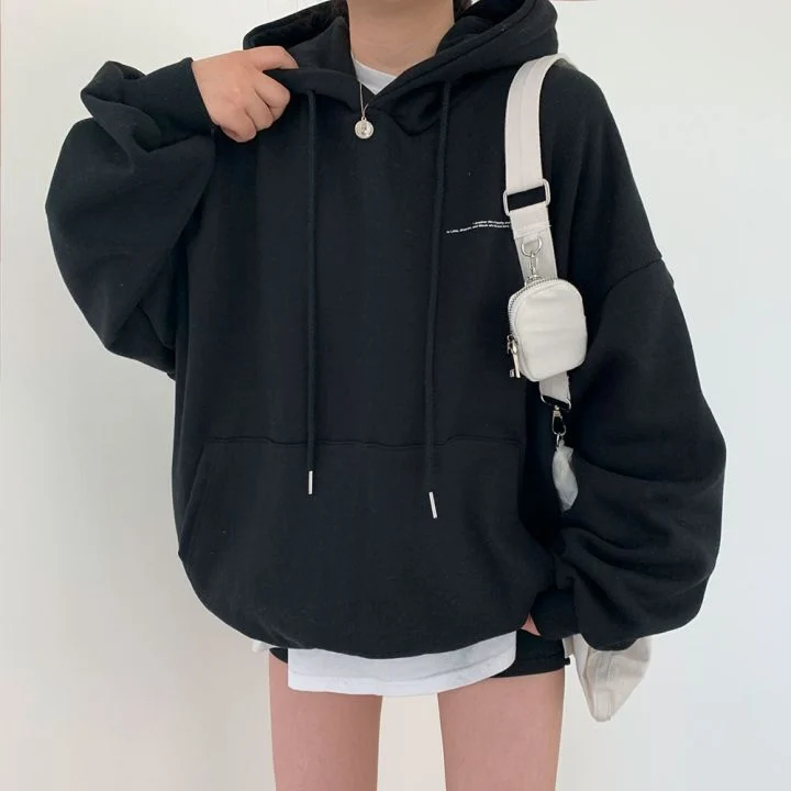 Oversize Casual Hoodie Sweatshirt Moon Pattern Print Loose Fit Women's Standard Version Fleece Lined Polyester Fiber Coat