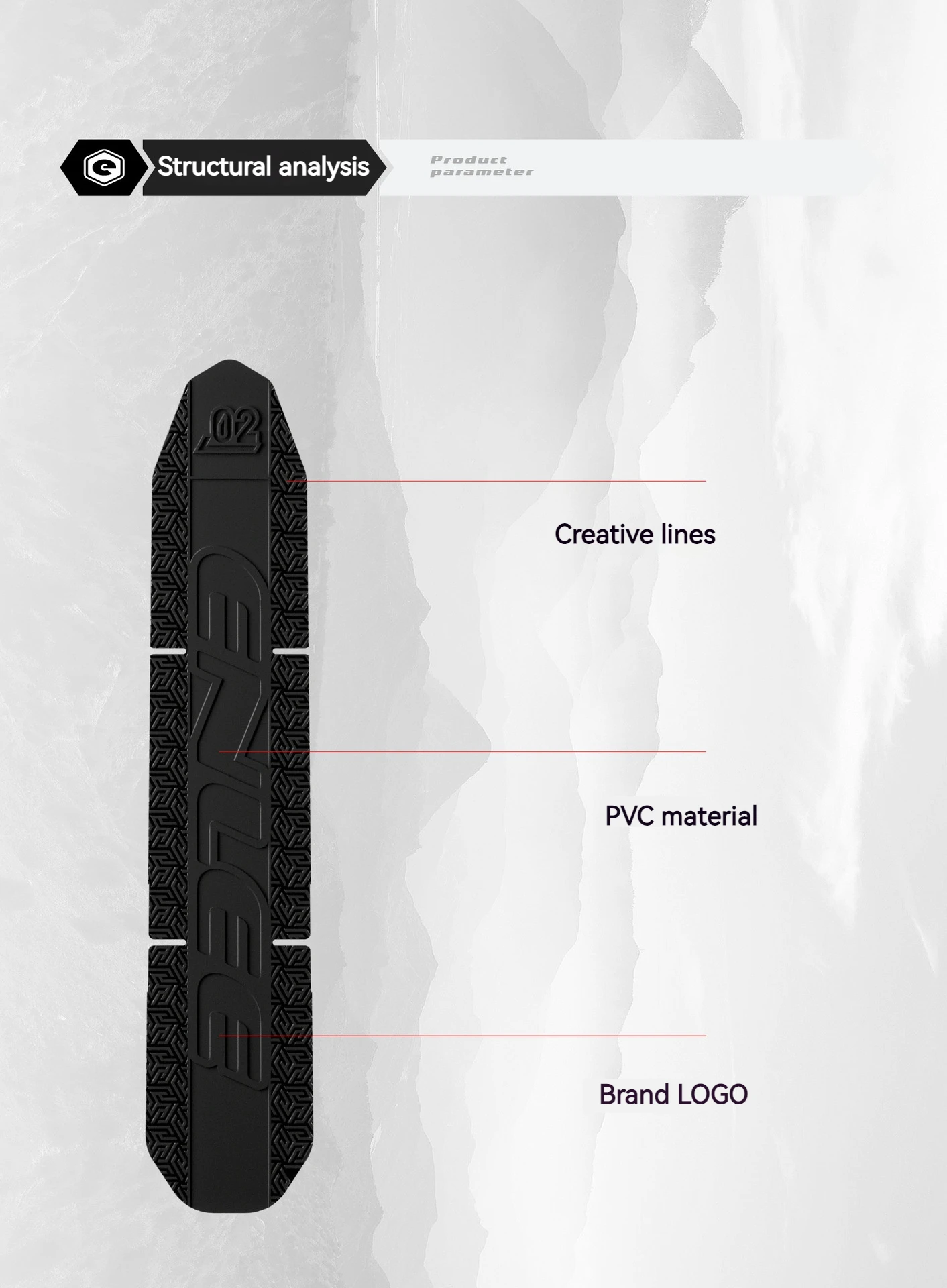 ENLEE Mountainbike-Rahmenschutz, Unterrohr-Aufkleber, Silikon, 3 m, Bodenaufkleber, kollisionssicher, wasserdichte Schutzplatte – Detail 3