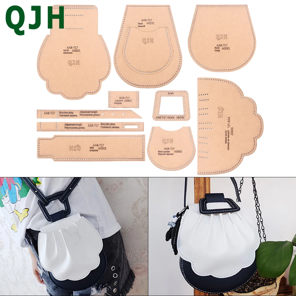 

Mobile bag Mini Handbag Women's Messenger Bag DIY Handmade Leather Craft Pattern Design Kraft Paper Drawing Acrylic Template