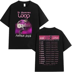 Ed Sheeran Loop Tour Australia 2026 Tour Merch T-shirts Fans Gifts Men Women Clothing Fashion Hip Hop Cotton Oversized T Shirts