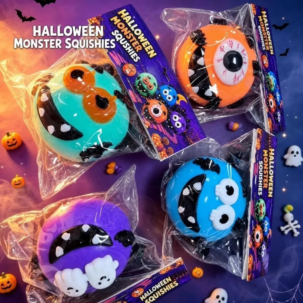 Halloween Theme Squishy Curiosities Ultra-Soft Stress Relief Quirky Sensory Fidget Slow Rising Dog Face Swap Squishy