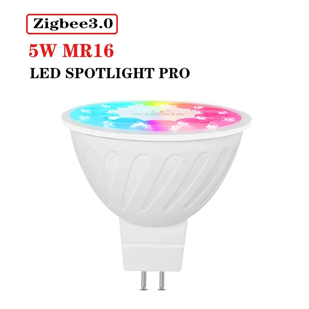 

5W MR16 Zigbee 3.0 LED Spotlight Bulb Pro 500LM AC/DC12~24V Tuya APP Alexa RF Remote Control