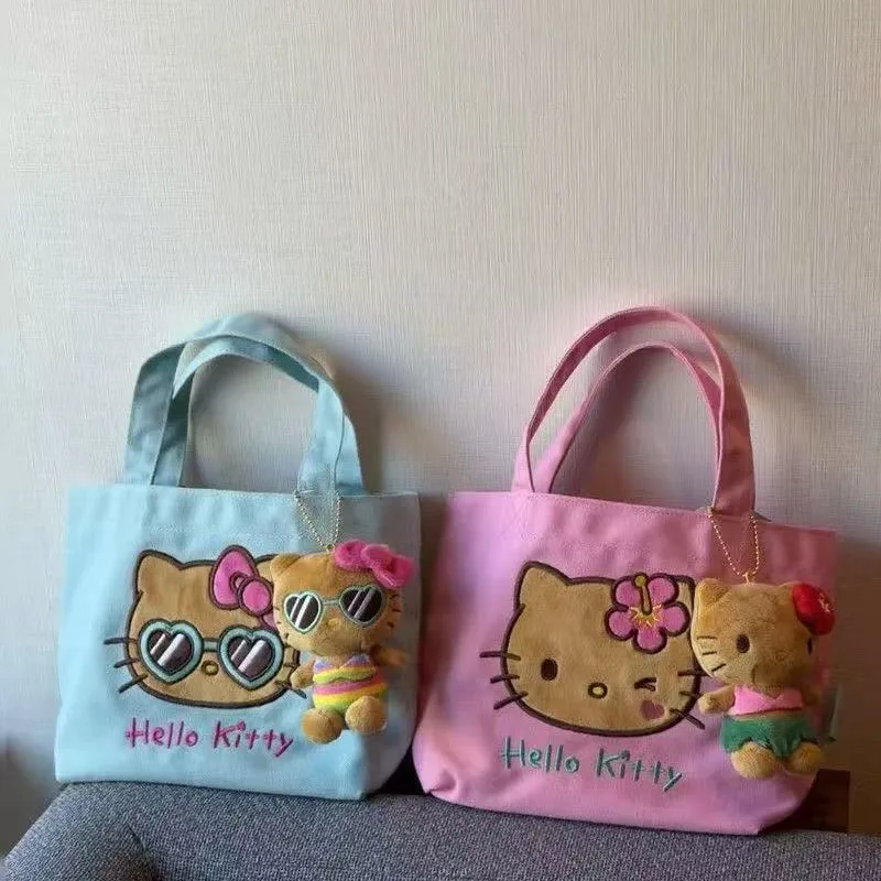 

Комплект Bla, кожаная холщовая сумка с вышивкой, милая сумка с героями мультфильмов, пляжная сумка-тоут, повседневная модная сумка, рождественские подарки для девочек