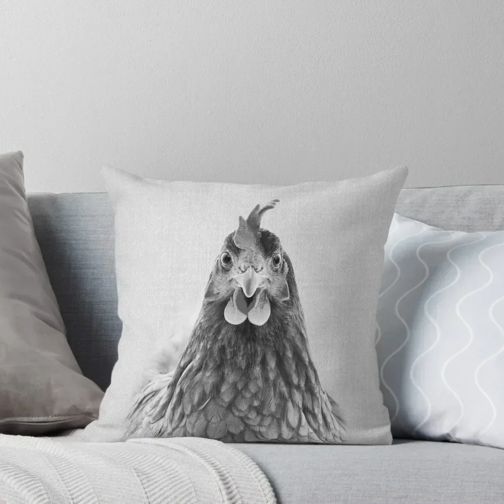 

Chicken - Black & White Throw Pillow Pillow Cases Decorative Cushions For Children pillow