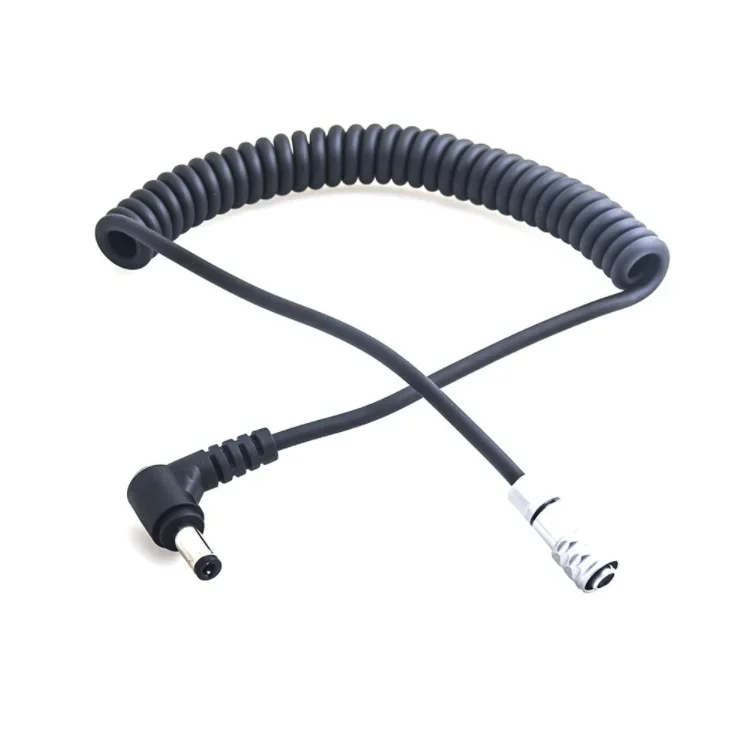 كابل طاقة D-Tap P Tap كابل ملفوف لكاميرا سينما الجيب BMPCC 4K Blackmagic وموصلات Dtap للبطارية مثبتة على شكل حرف V باللون الذهبي