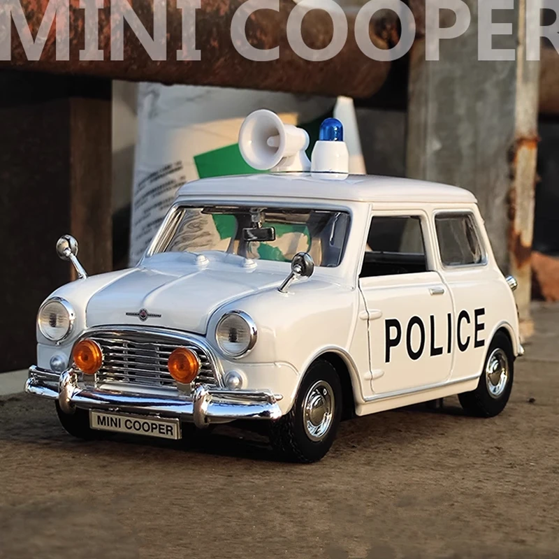 1:18 MINI COOPER Alloy Car Model Diecast Metal Toy Classic Mini Car Vehicles Model High Simulation Collection Childrens Toy Gift